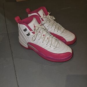 White and Pink High-Top Sneakers